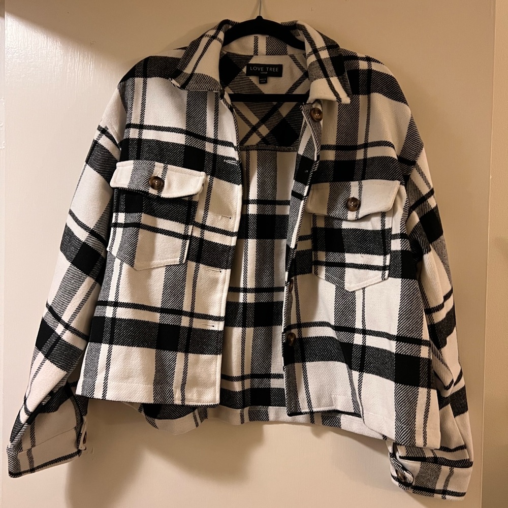 Plaid Cropped Shacket